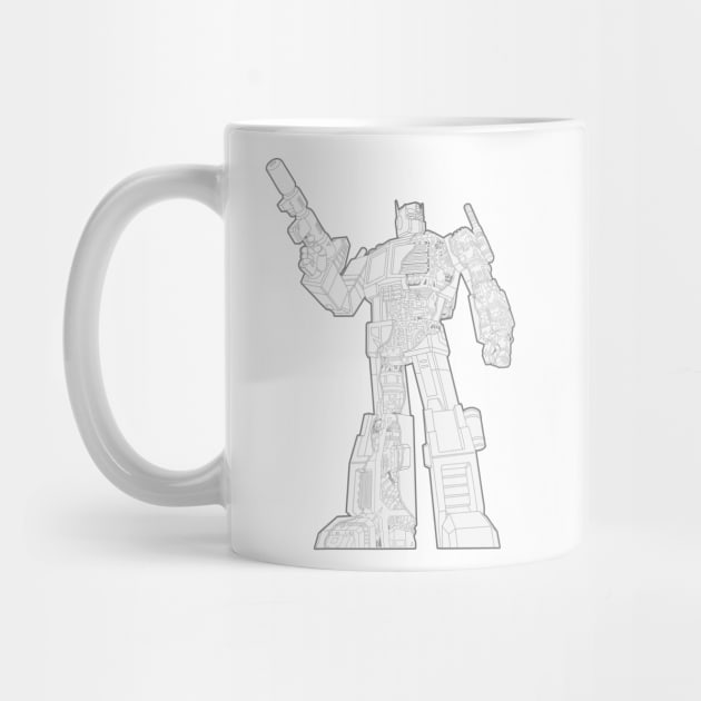 Optimus Prime - Écorché (lineart) by NDVS